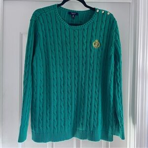 Chaps Green Cable Knit Sweater for Women Size 3x